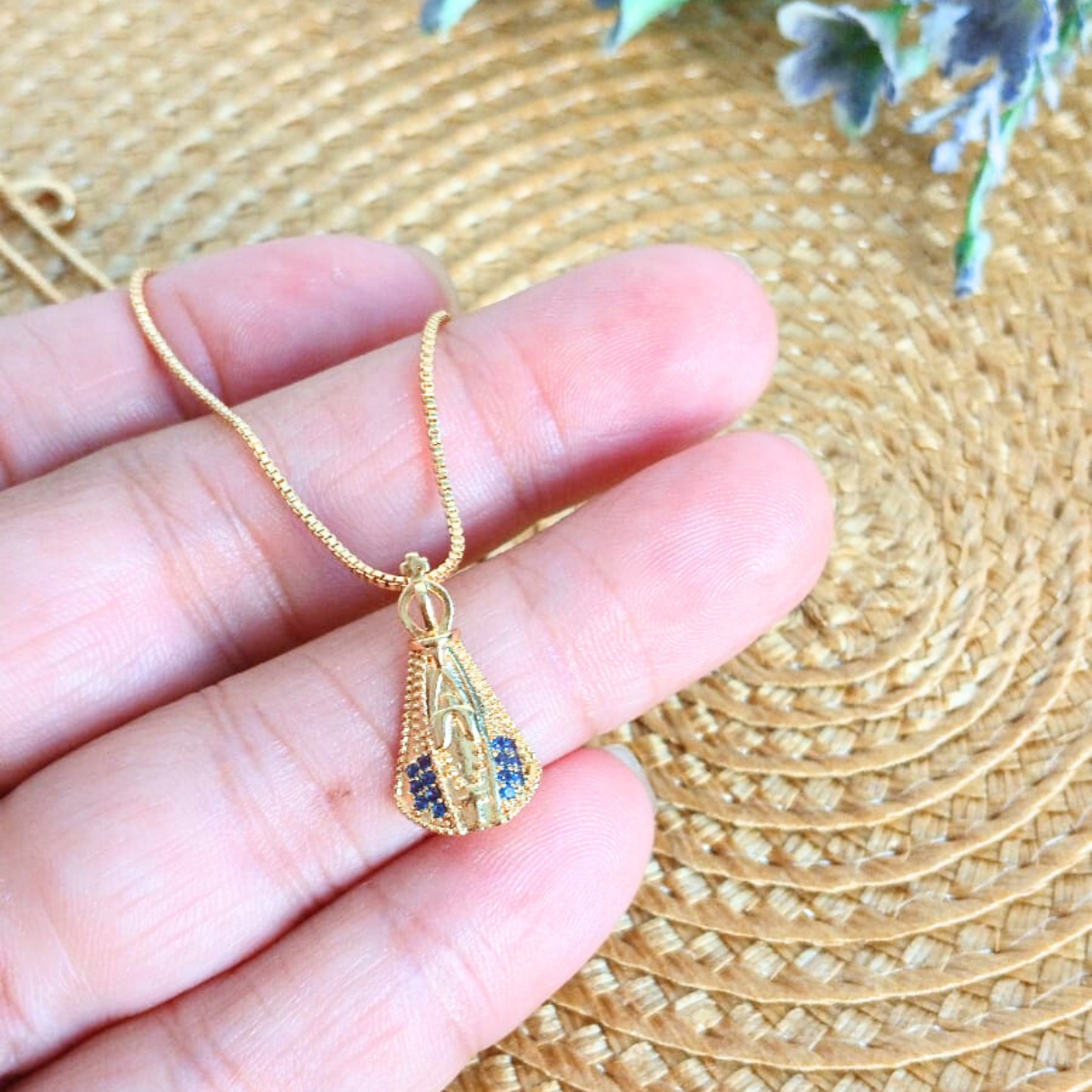 Colar Nossa Senhora Aparecida - Banhado a Ouro 18k