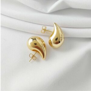 Brinco Gota Abaulada Banhada a Ouro 18k P