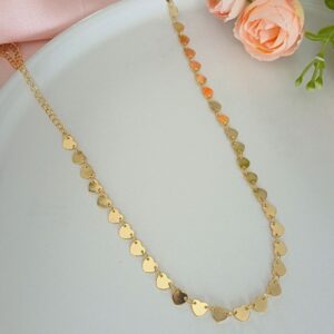 Colar Medalhas Coração banhado a ouro 18k