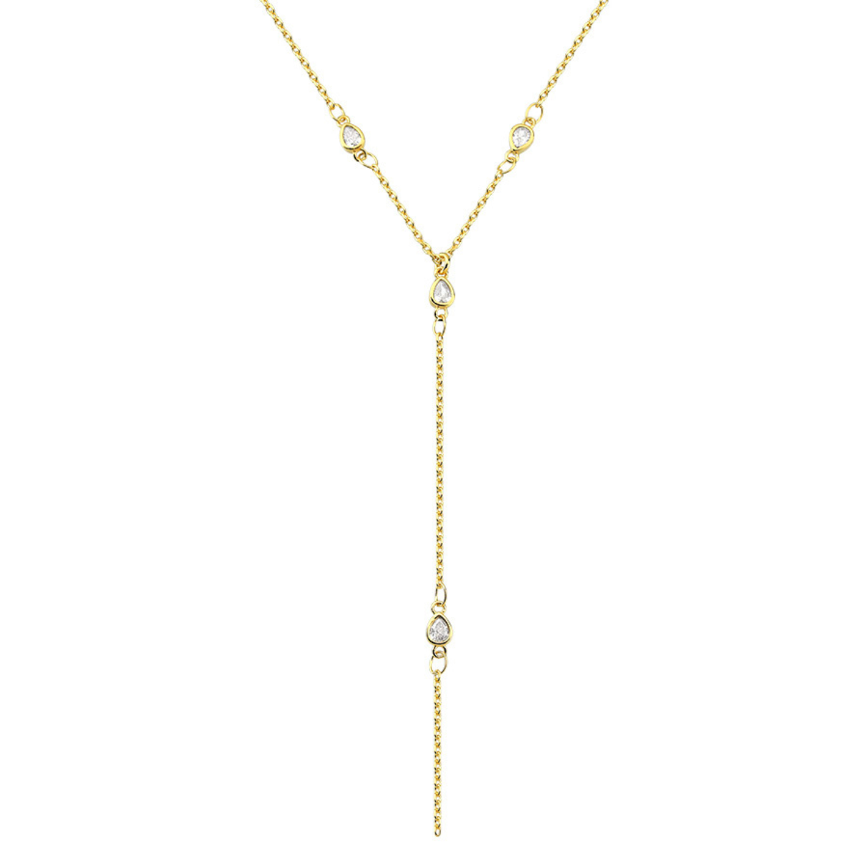 Colar Gravatinha com Zircônias banhado a ouro 18k - Imagem 3