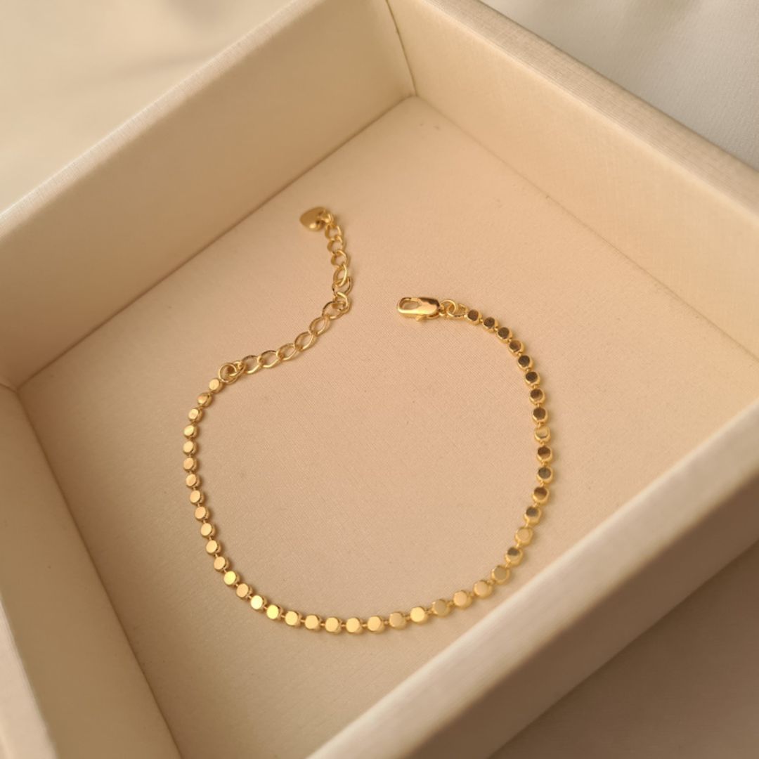 Pulseira Chapa Oval Laminada Banhada a Ouro 18k - Imagem 4