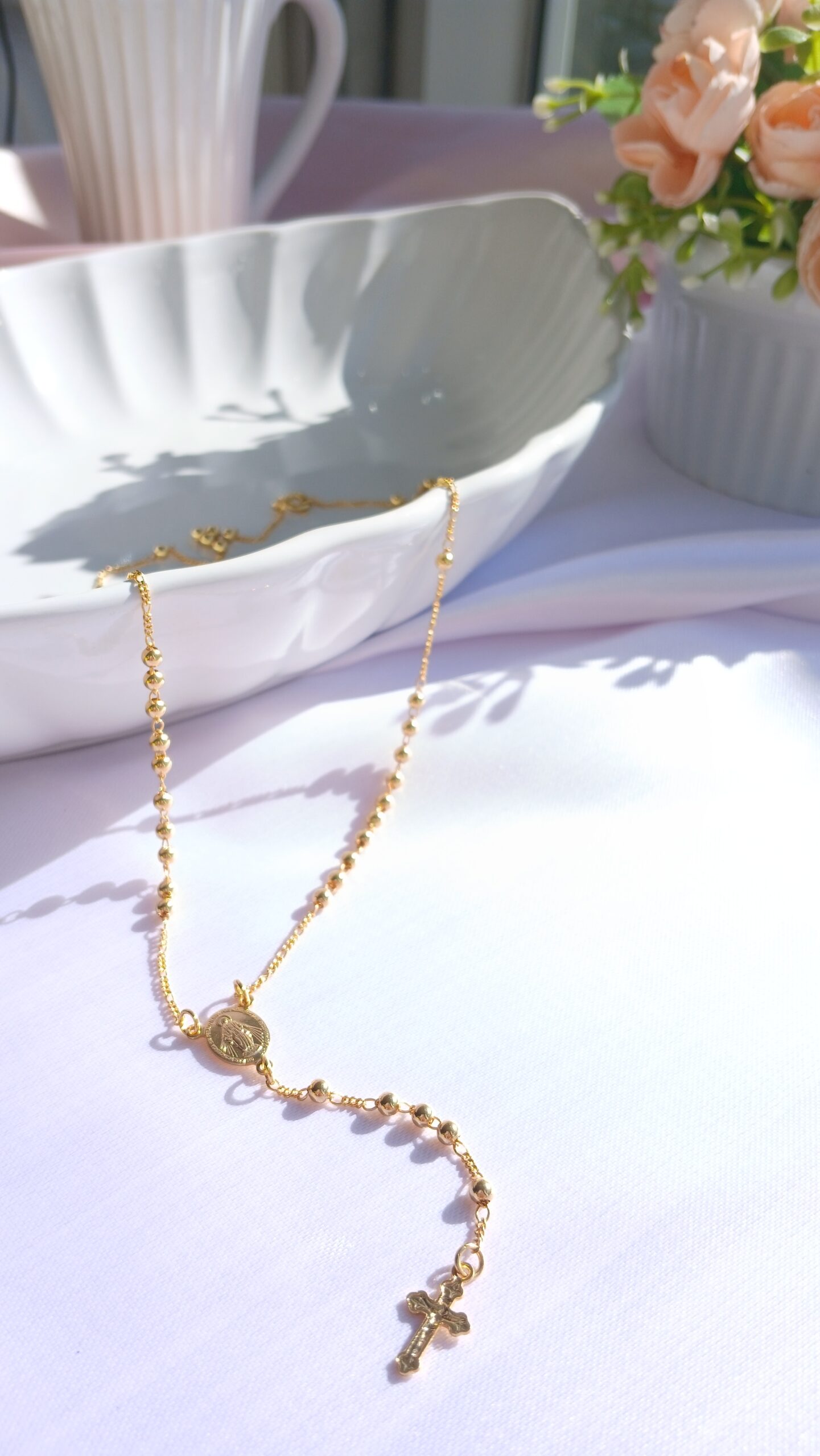 Colar Terço Nossa Sra das Graças | Banhado a Ouro 18k