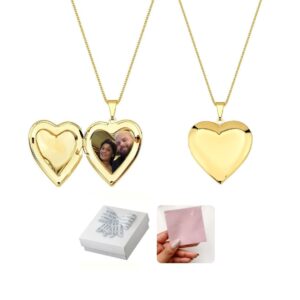 Colar Relicário Coração Liso | Banhado a Ouro 18k