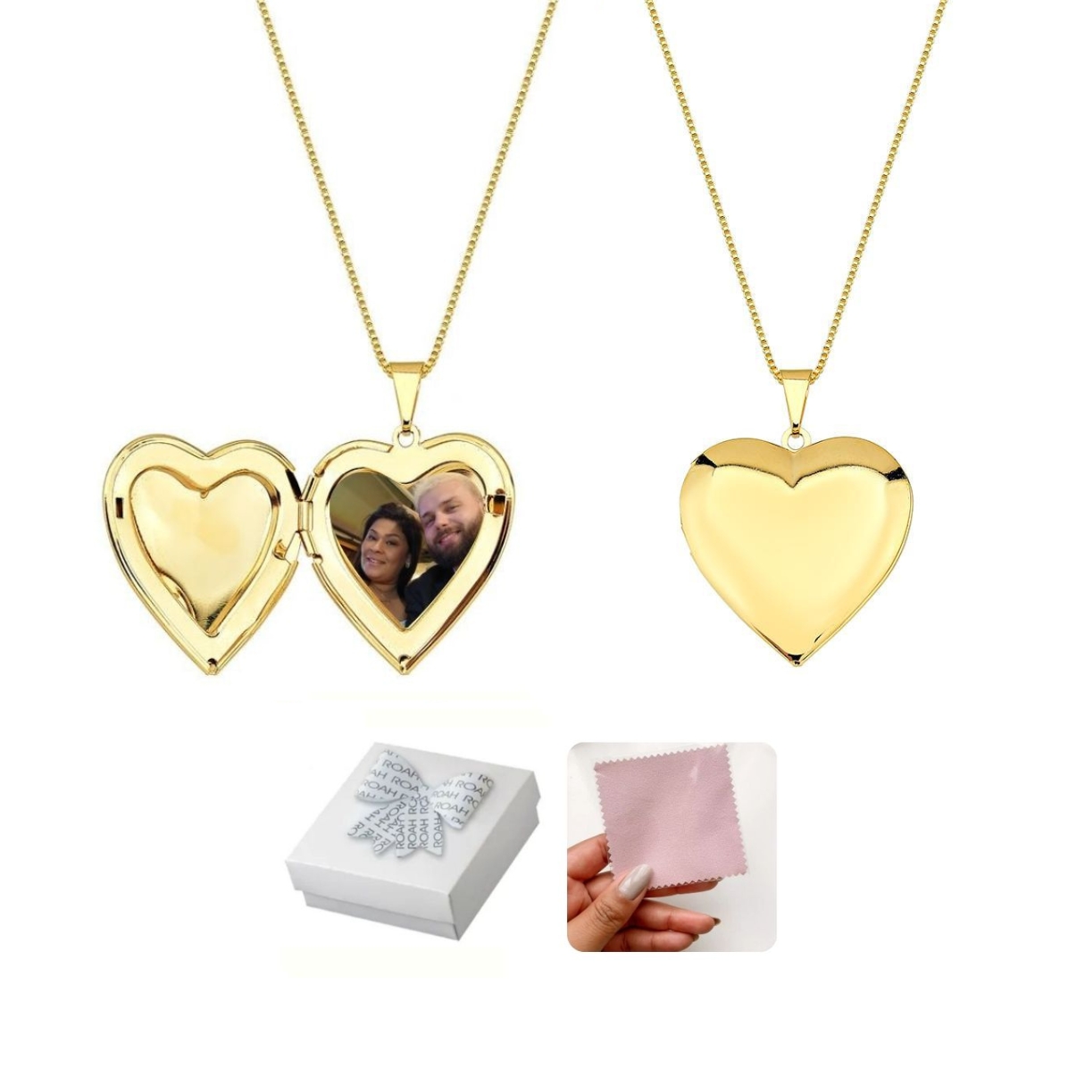 Colar Relicário Coração Liso | Banhado a Ouro 18k