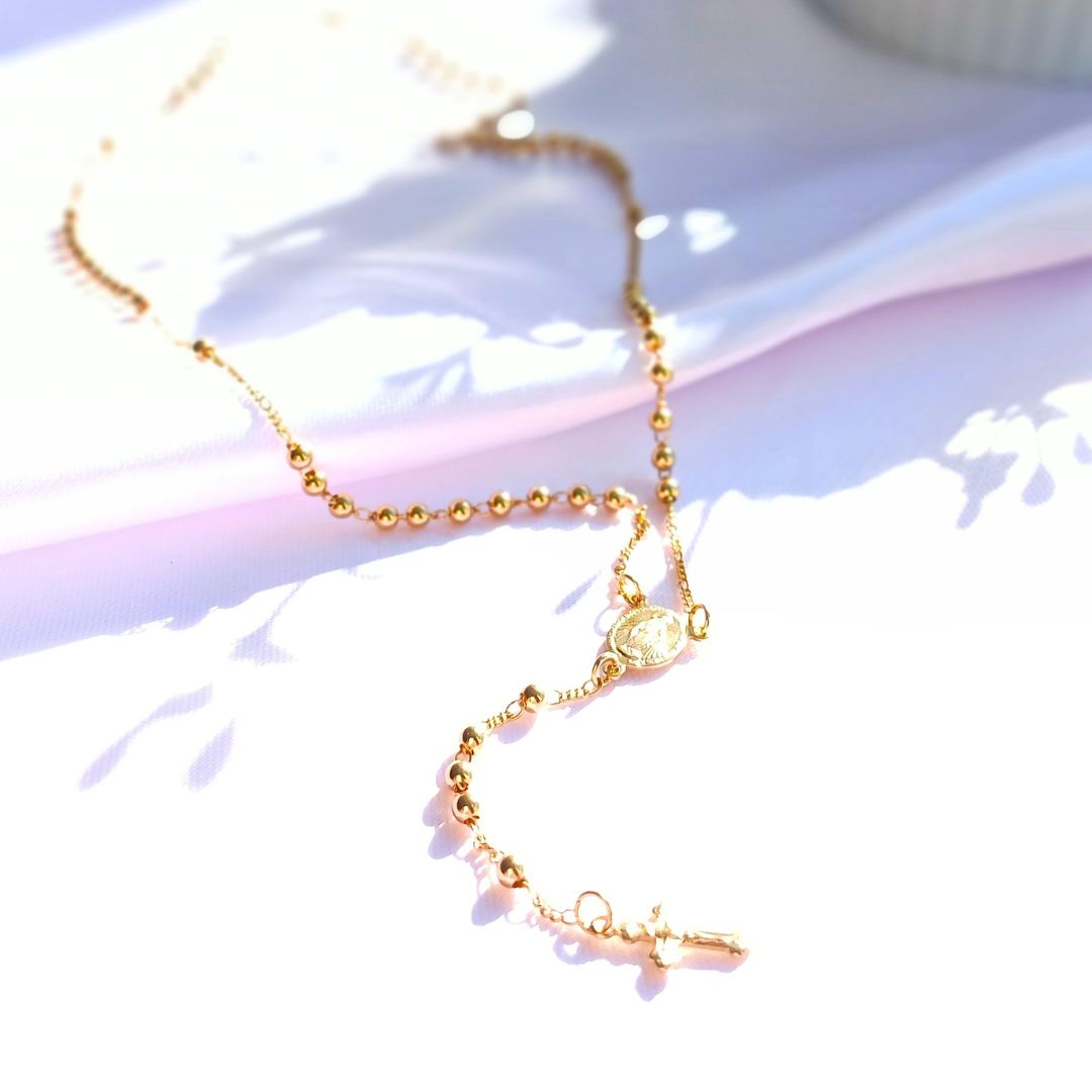 Colar Terço Nossa Sra. Das Graças | Banhado a Ouro 18K - Imagem 2