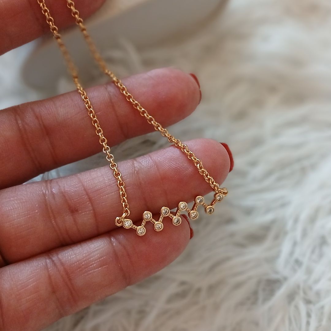 Colar Elo Português Ponto de luz Banhado a ouro 18k - Imagem 2