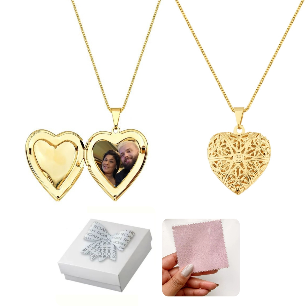 Colar Relicário Coração Arabesco | Banhado a Ouro 18k - Imagem 4