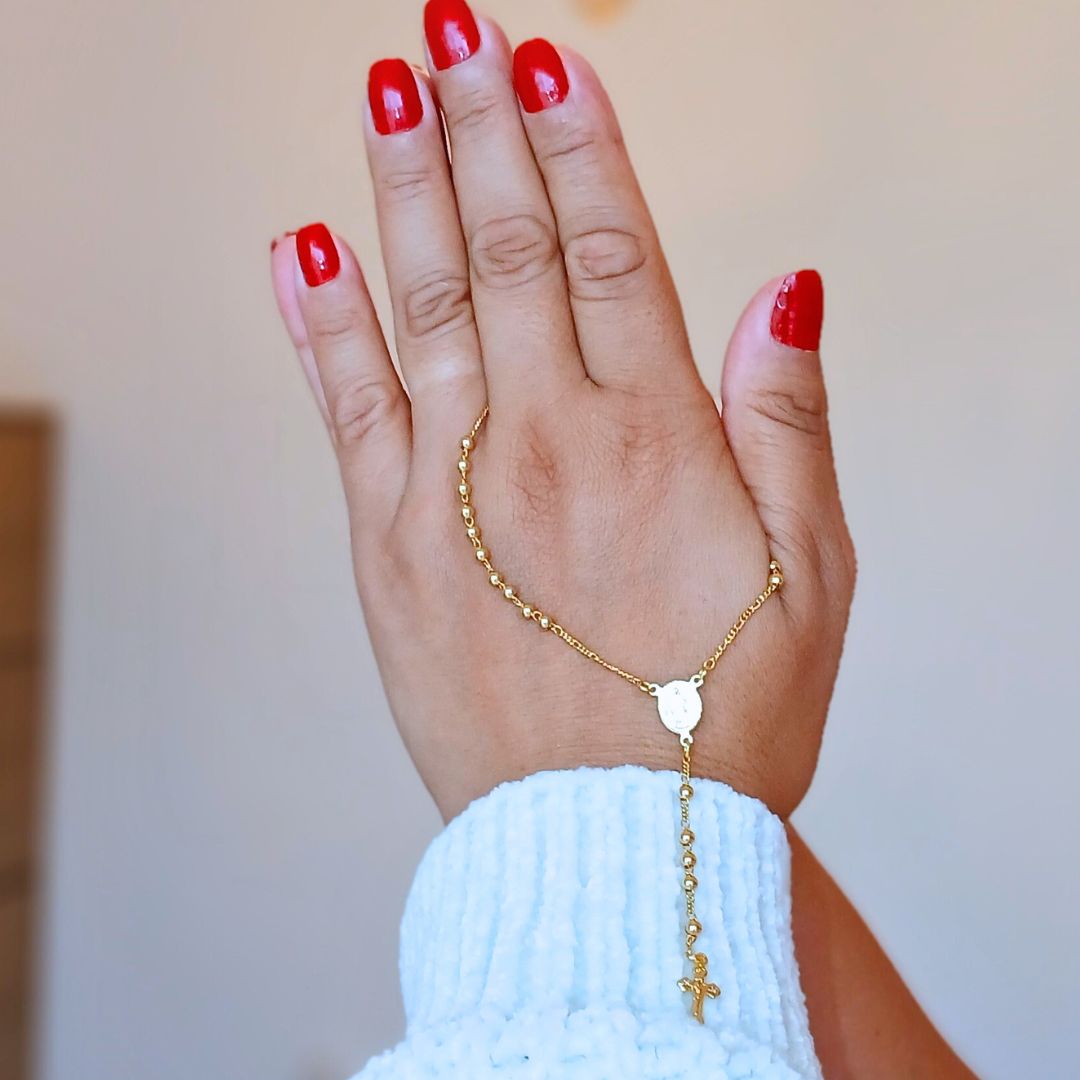 Colar Terço Nossa Sra. Das Graças | Banhado a Ouro 18K - Imagem 3