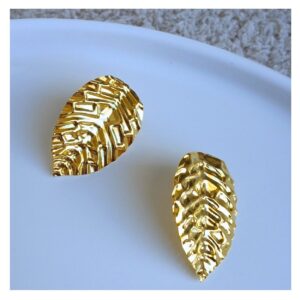 Brinco Folha Spring banhado a ouro 18k
